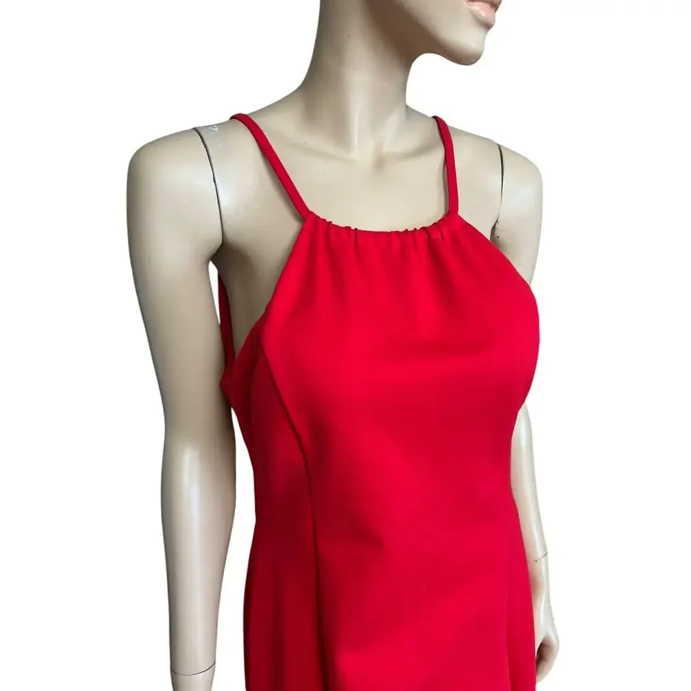 New Harper & Lemon Red Bodycon Dress Size Large Sleeveless Zipper Back Closure - Picture 7 of 11